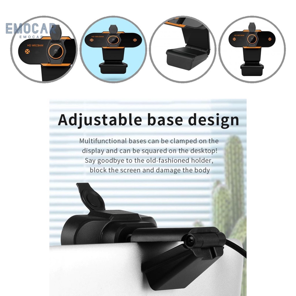 Webcam USB mini kèm vỏ bọc chống bụi có micro tiện dụng cho phát sóng trực tiếp