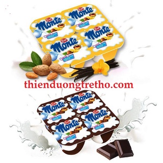 Váng Sữa MONTE vị Vani - Socola vỉ 4 hộp x55g