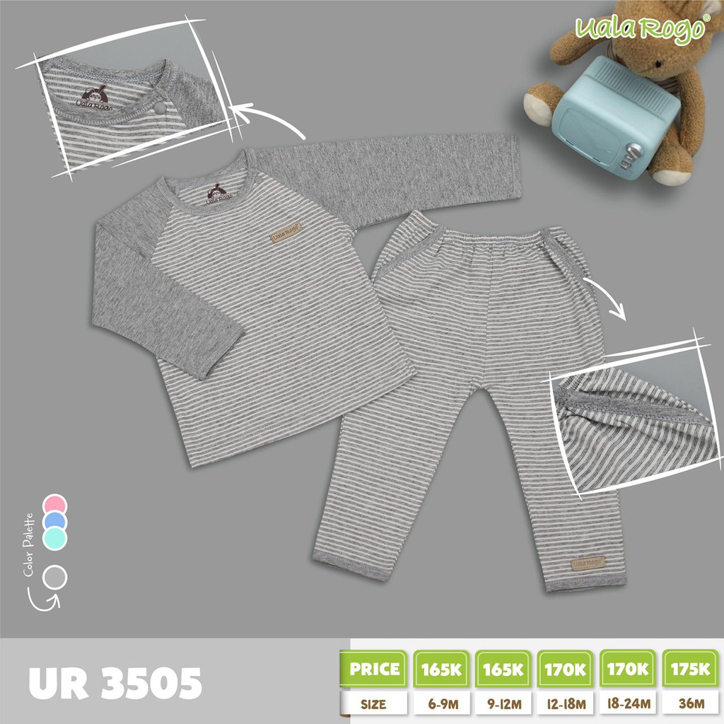 [SALE XẢ] Bộ dài tay cotton kẻ ngang Uala Rogo