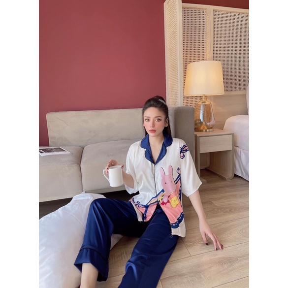 Pizama lụa latin Fom cánh dơi 3D