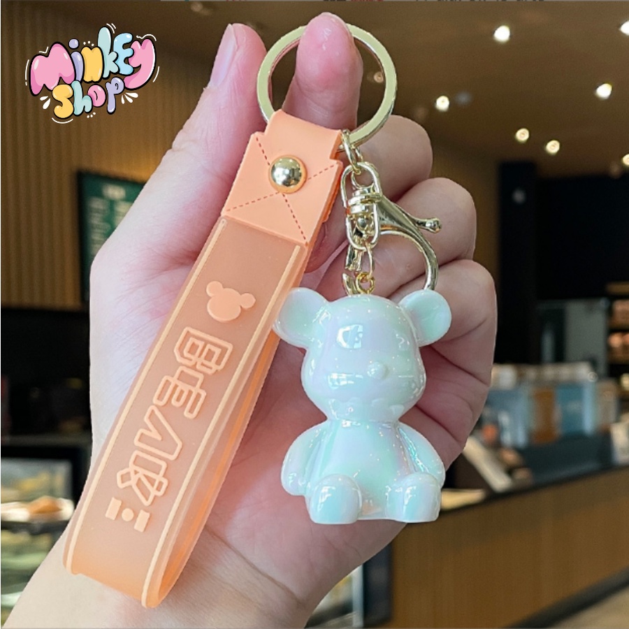 Móc Khóa Đẹp Hình Gấu Ngồi Dễ Thương, phụ kiện Túi Xách -Minkey