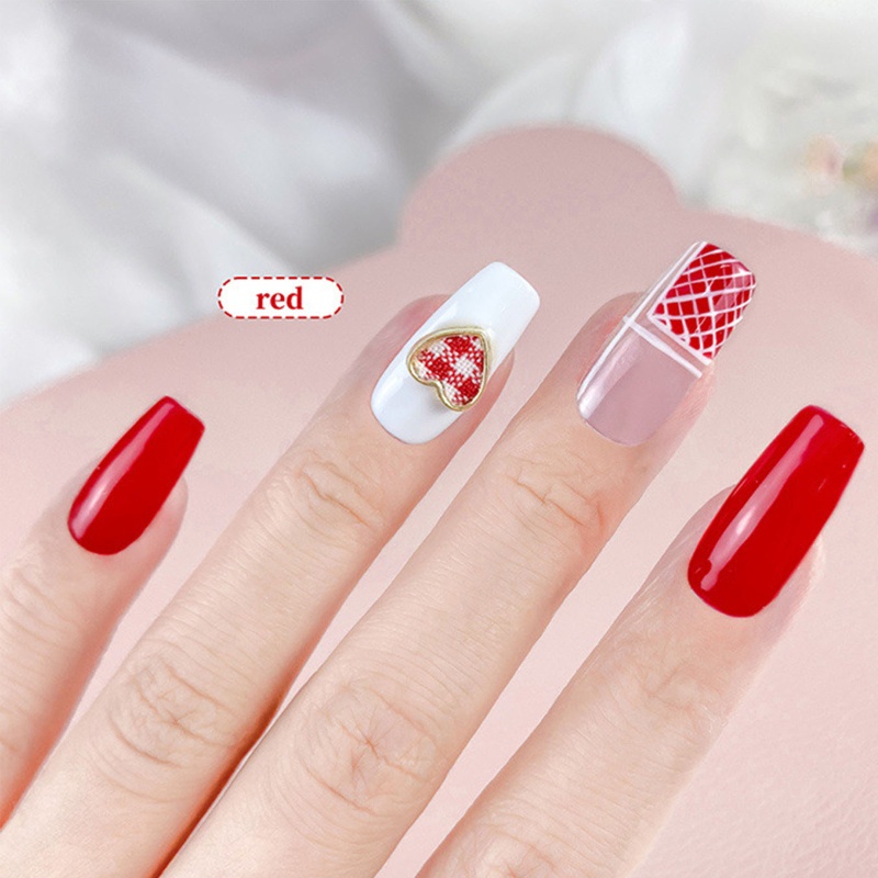 Hộp Phụ Kiện Trang Trí Móng Tay Nghệ Thuật 3d Hình Trái Tim Giáng Sinh