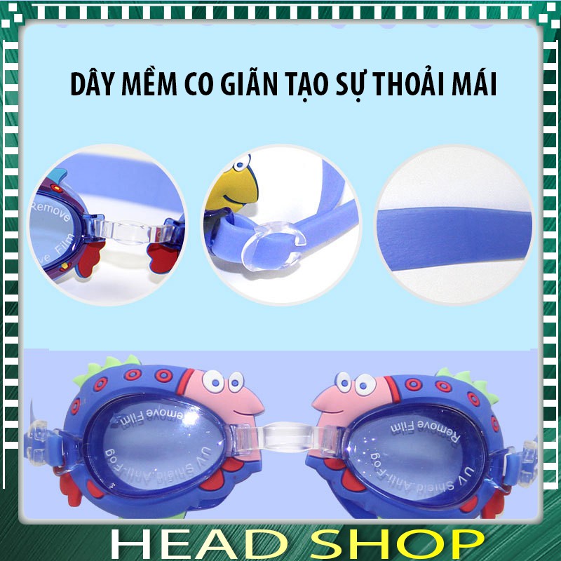 Kính bơi silicon chống nước cao cấp cho bé 3-10 tuổi họa tiết hình thú ngộ nghĩnh đáng yêu HEADSHOP