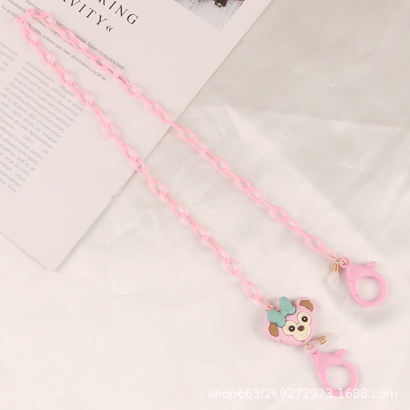 Dây đeo khẩu trang dài 64cm hình thỏ bằng acrylic chống thất lạc tiện dụng cho bé
