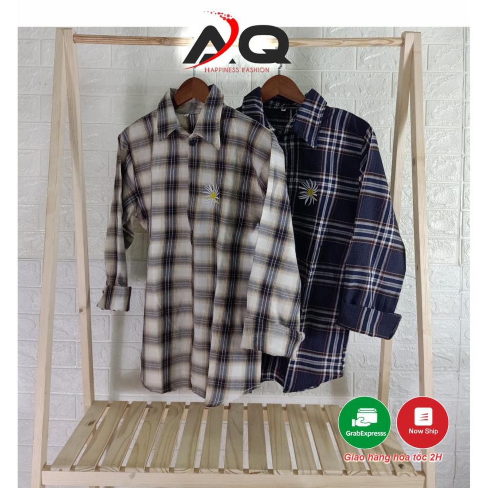 Áo Sơ Mi Flannel Caro Nam Nữ chống nắng Áo Khoác Sơ Mi Caro Flannel Nam Nữ đi nắng Phong Cách Hàn - QSTORE ♻️ ‣