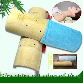Gối tre kê cổ điều trị thoái hóa đốt sống cổ, người lớn chữa bảo vệ cột thắt lưng, cải thiện gói