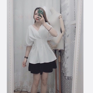 Set chân váy xoè mix áo kiểu peplum chít eo