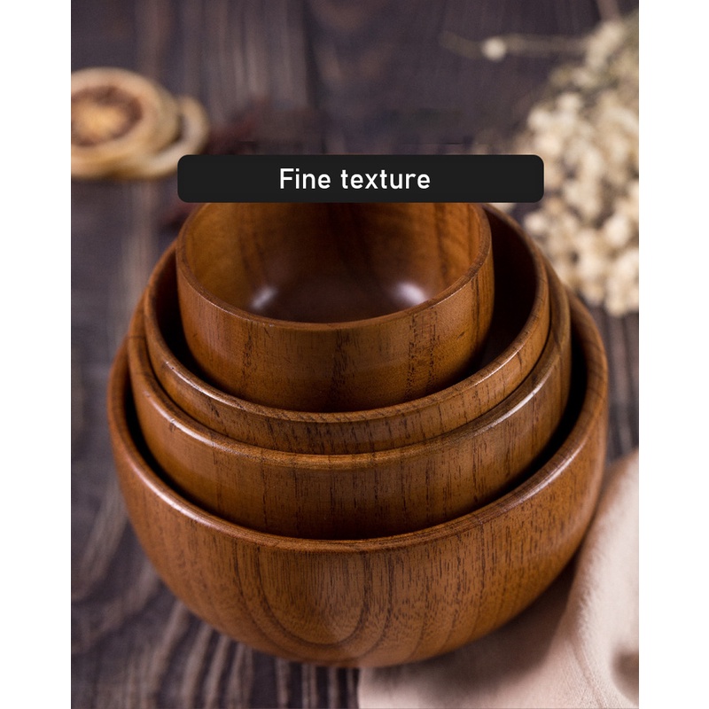 Bát Ăn Cơm / Súp Bằng Gỗ Cỡ Lớn Phong Cách Nhật Bản Độc Đáo