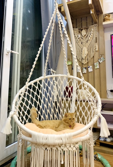 Xích đu macrame 80cm không kèm đệm và khung treo