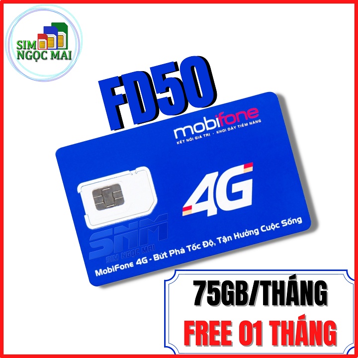 SIM 4G MOBIFONE TRỌN GÓI 1 NĂM MDT250A - FD50 - 5GB/NGÀY - DATA TỐC ĐỘ CAO - SIM NGỌC MAI