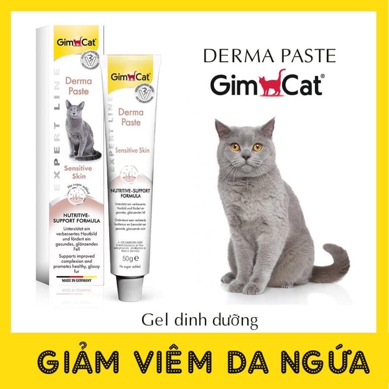 Gel Dinh Dưỡng Hỗ Trợ Điều Trị Viêm Da Cho Mèo Gimcat – Gimcat Derma Paste 50g