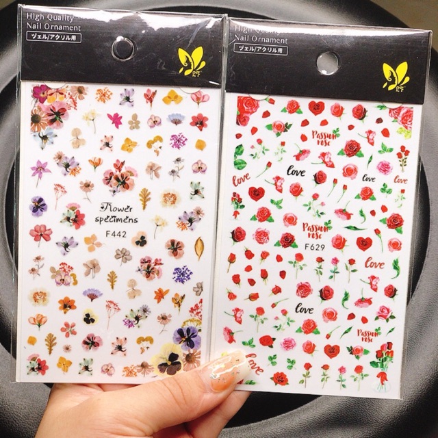 Sticker Hoa lá, Sticker dán móng