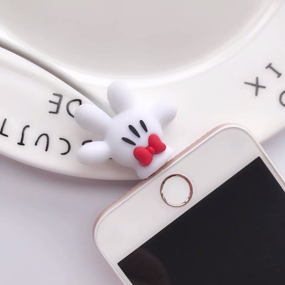 Phụ kiện bảo vệ đầu cắm dây cáp phong cách hoạt hình đáng yêu