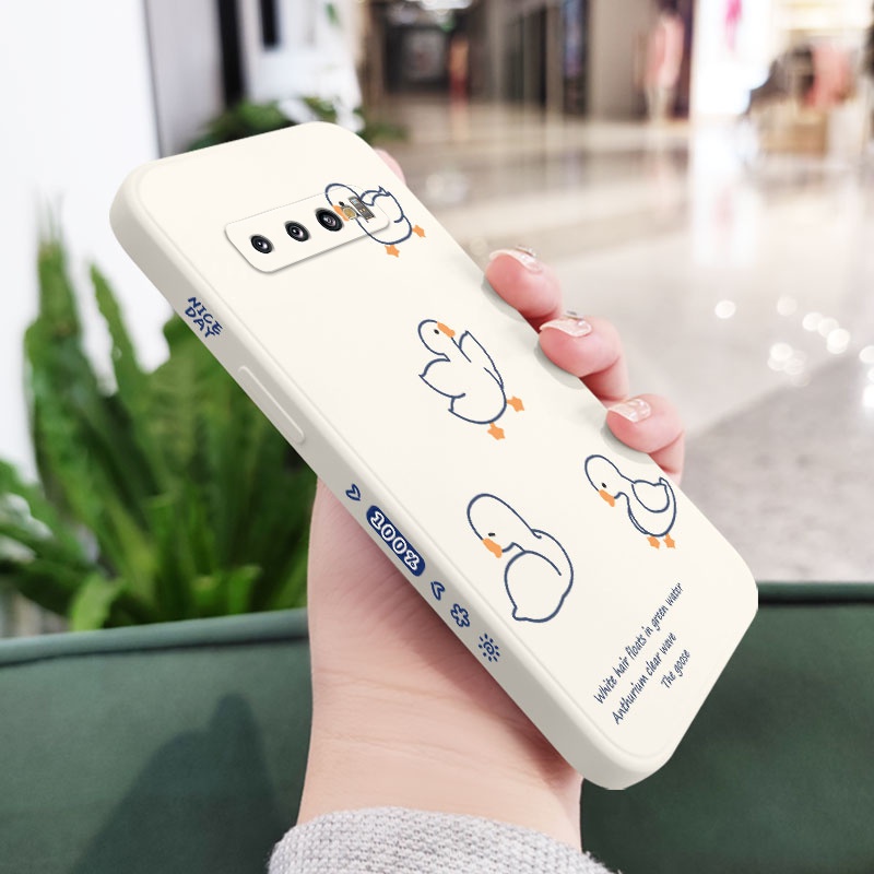 Ốp Điện Thoại Dẻo Họa Tiết Chú Ngỗng Độc Đáo Xinh Xắn Cho Samsung Galaxy S10 S10E Plus S9 Plus