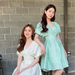 Đầm nữ dear love cổ v chiết eo dáng xoè | tanny dress