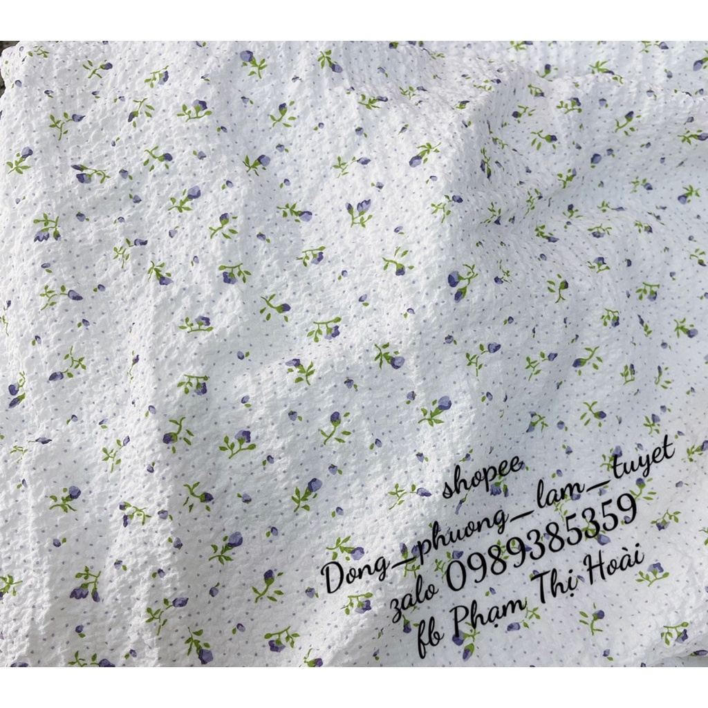 Vải đũi nhăn mềm mát co giãn nhẹ nụ hồng nhí