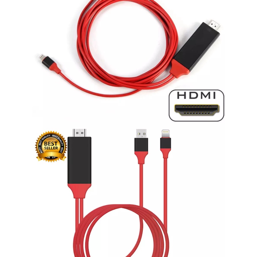 Cáp Lightning kết nối HDMI cho iPhone, iPad, Tivi và máy chiếu chuẩn HDTV Cable Full HD Dây