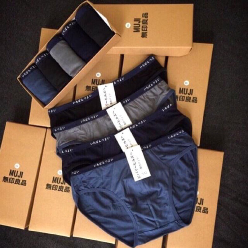 sịp chéo muji nam cotton hộp 5 chiếc