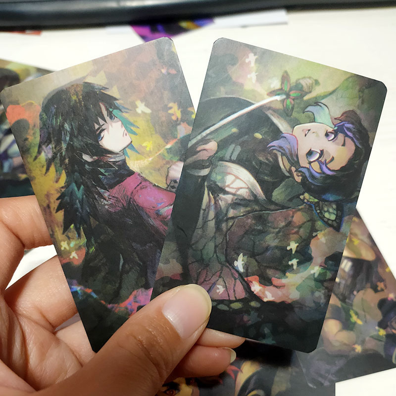 Bộ 9 thẻ hình nhân vật anime Nhật Bản Kimetsu No Yaiba Demon Slay Jojo 's Bizarrre Adventure