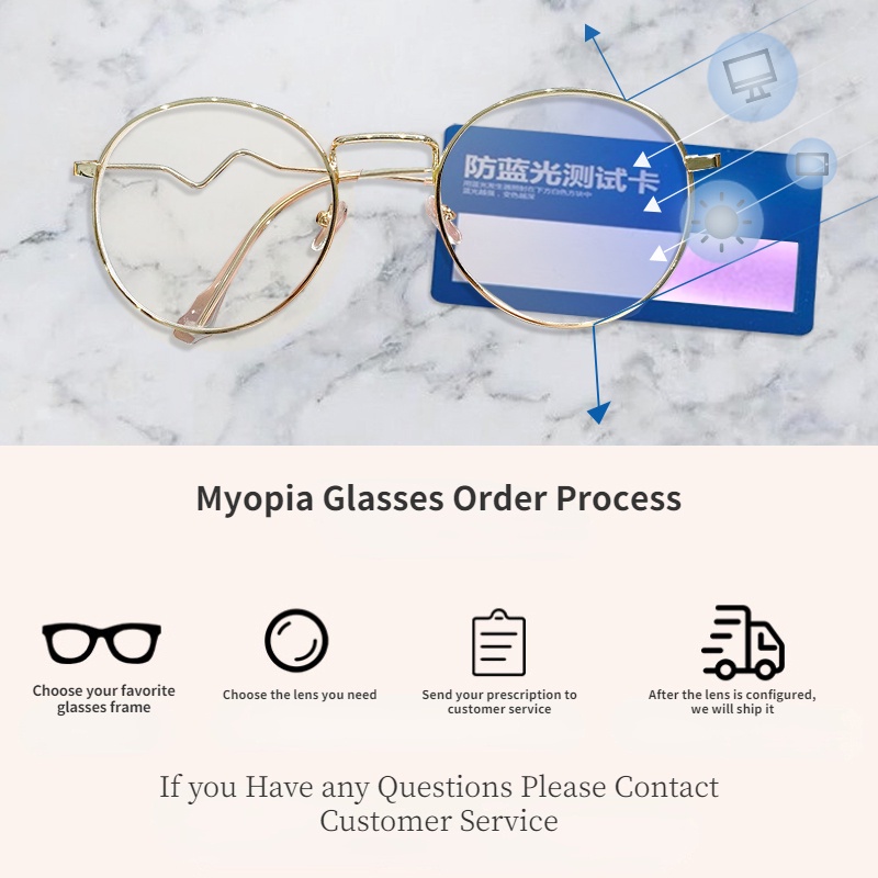 (KIQI-FASHION) COD Kính Gọng Tròn Siêu Nhẹ Chống Tia Bức Xạ Thời Trang Cho Nam Và Nữ