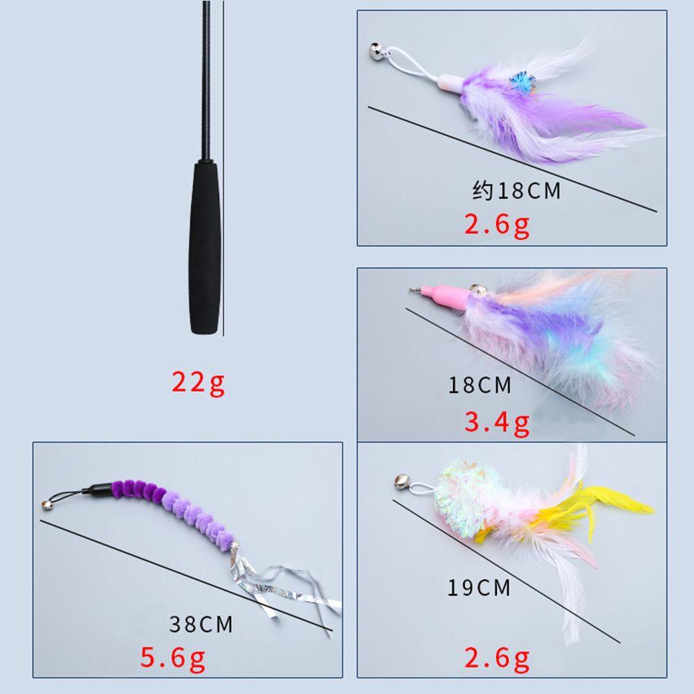 ZAIJIE24 Set 7 Gậy Đồ Chơi Họa Tiết Hoạt Hình Có Thể Điều Chỉnh Cho Mèo Cưng