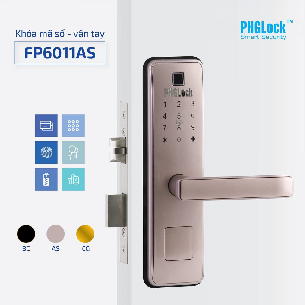 Khóa Cửa Phòng PHGLock – Khóa Vân Tay FP6011