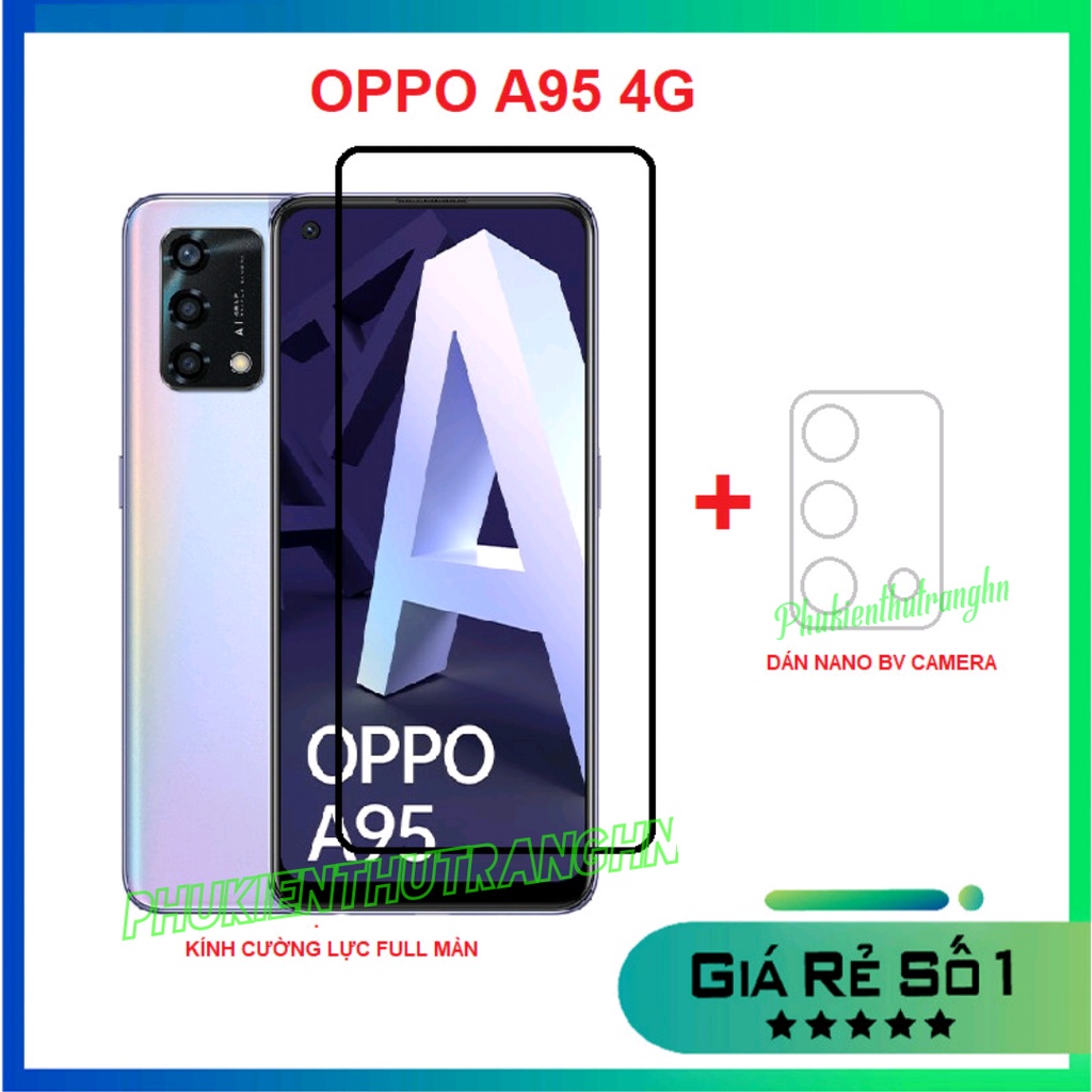 Combo Oppo A54 / A74 4G / A55 4G/ A95 4G/ A16K kính cường lực full màn hình + dán bảo vệ camera chống trầy xước bụi bẩn
