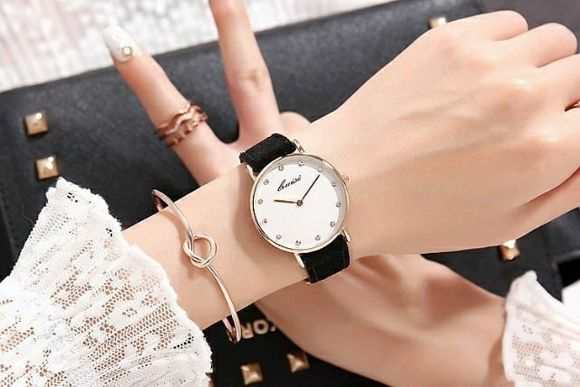 (Thanh lý 259k--&gt; 179k) Đồng Hồ Nữ LRUISI 8006 Dây Da Lộn Chính Hãng (Có Clip+ Ảnh Thật)