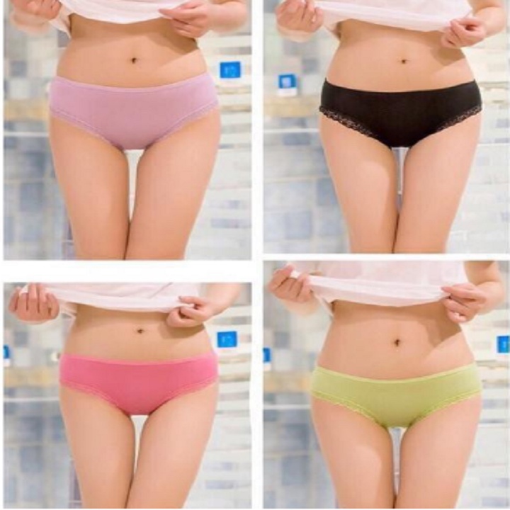 HỘP 5 Quần lót nữ Cotton cao cấp xuất nhật viền ren sexy nâng mông kháng khuẩn khử mùi LOTNU15
