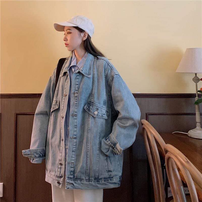 Áo jean trơn form rộng