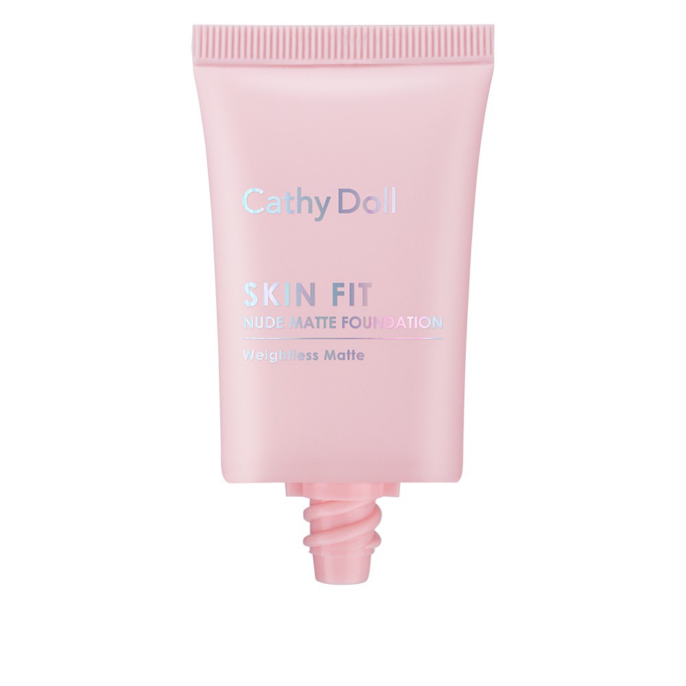 Kem nền Cathy dol 0dạng lỏng kiểm soát dầu che lỗ chân lông tự nhiên Cathy Doll Skin Fit Nude Matte Foundation 15ml