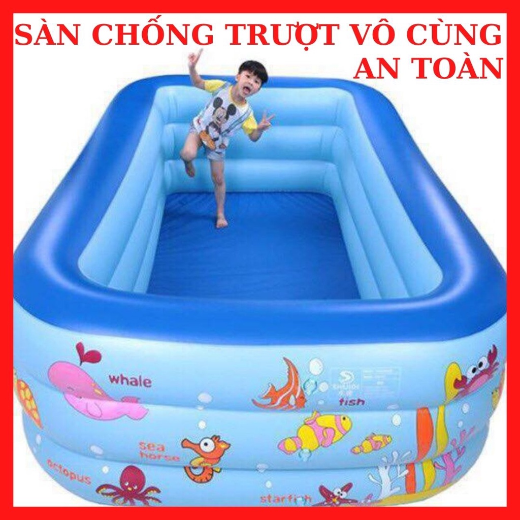 Bể bơi phao hồ bơi trong nhà 3 tầng thành cao trong nhà ngoài trời cho bé [SIÊU GIÁ RẺ]