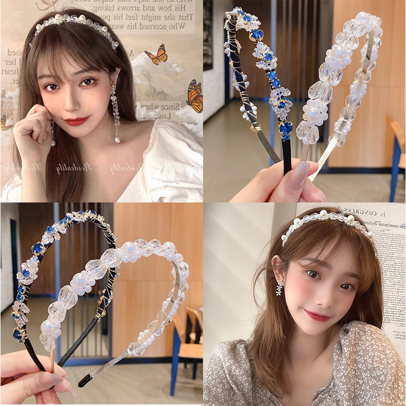 Băng đô cài tóc đính ngọc trai nhân tạo thiết kế thời trang cho nữ