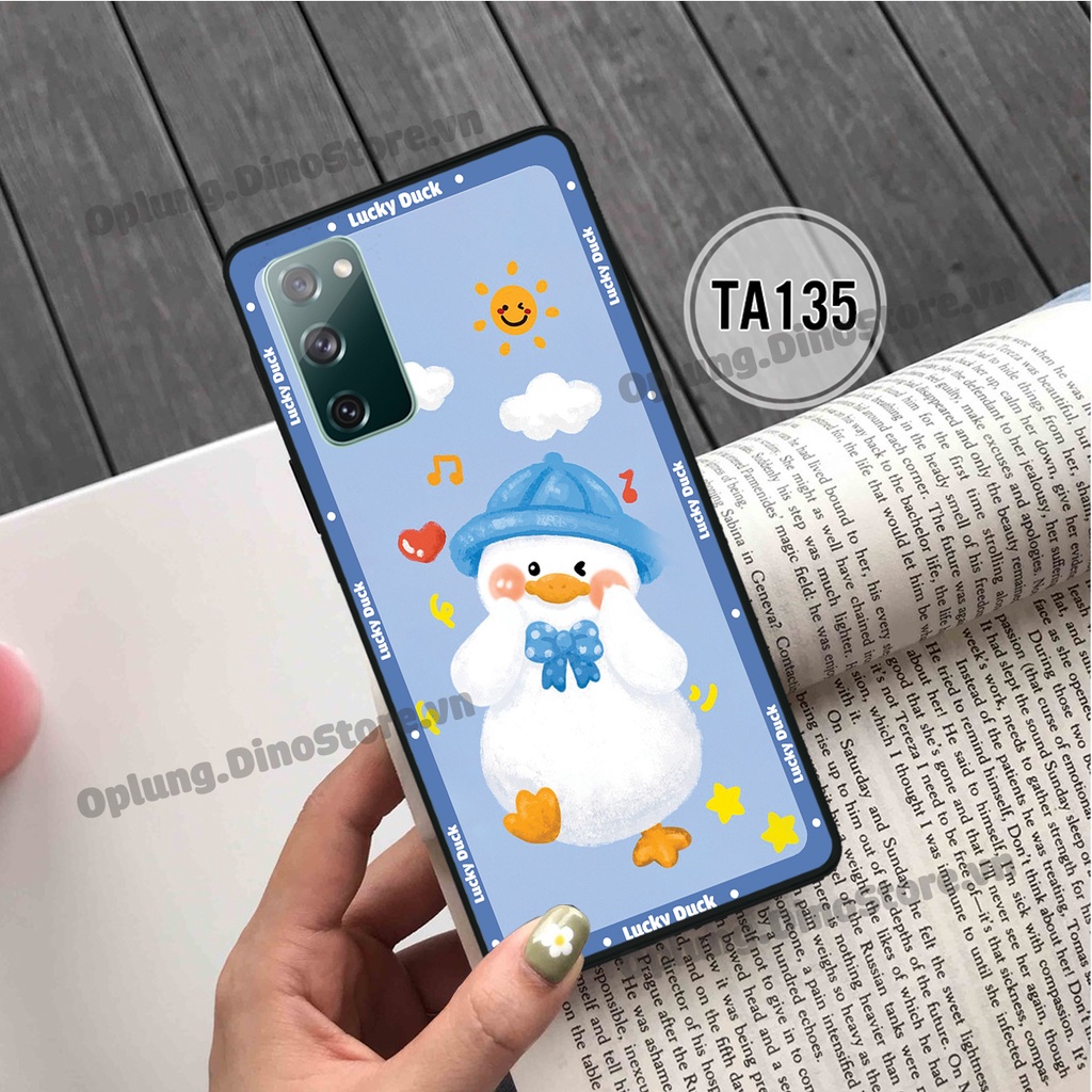 Ốp lưng Samsung S20/S20+/S20 Plus/S20 Ultra/S20 FE in hình chú vịt vui vẻ may mắn, Lucky Duck dễ thương bảo vệ camera.