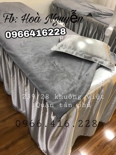 Gra (ga) giường spa Phi bóng  ( có bao gối )