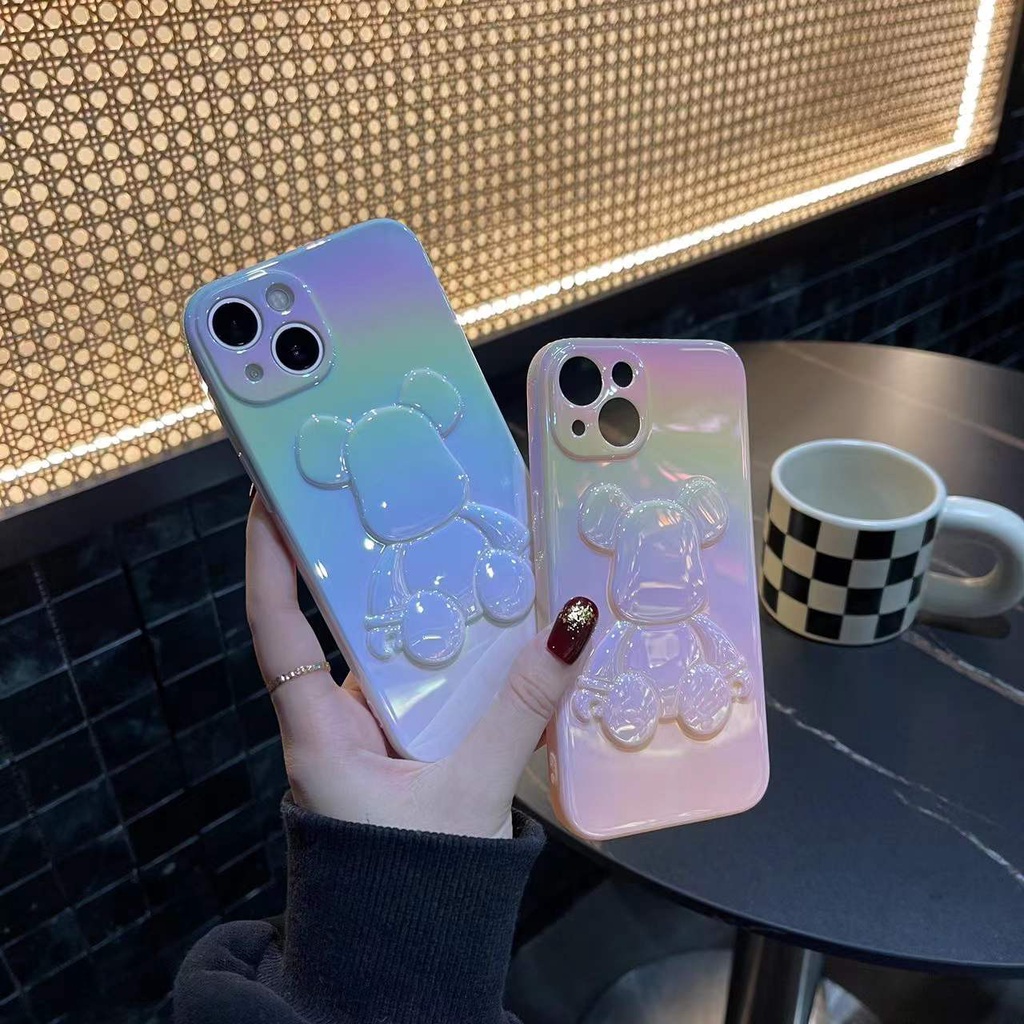 Ốp điện thoại hình gấu nhiều màu sắc sang trọng cho iphone 13 Pro Max i13 13pro 11 Pro Max i11 12Pro 12 Pro Max