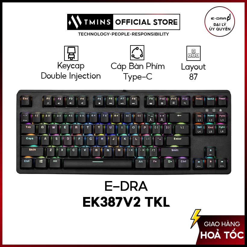 Bàn phím cơ E-DRA EK387v2 TKL