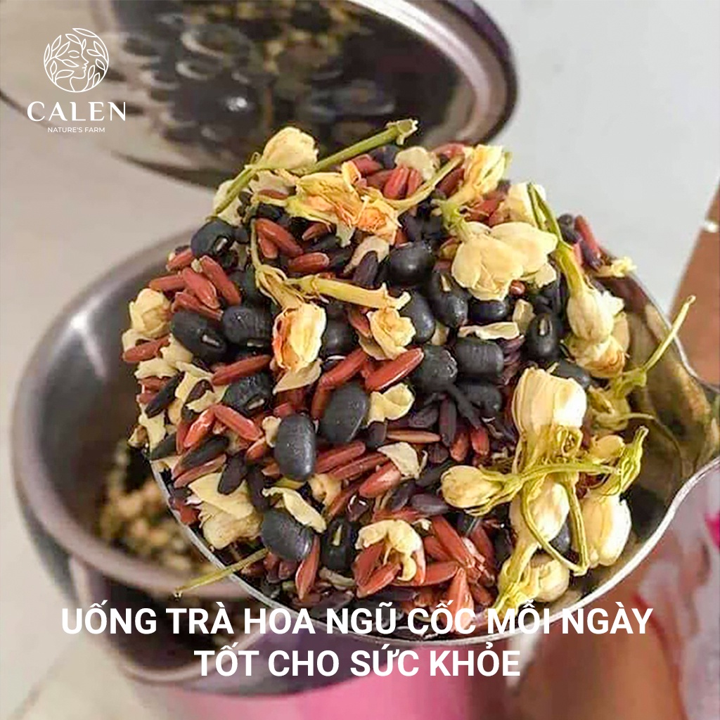 Trà Ngũ Cốc Thảo Mộc CALEN Gạo Lứt Huyết Rồng-Đậu Đỏ-Đậu Đen-Hoa Nhài Calen chai 200gr - Giúp Giảm Cân Mát Gan Giải Độc