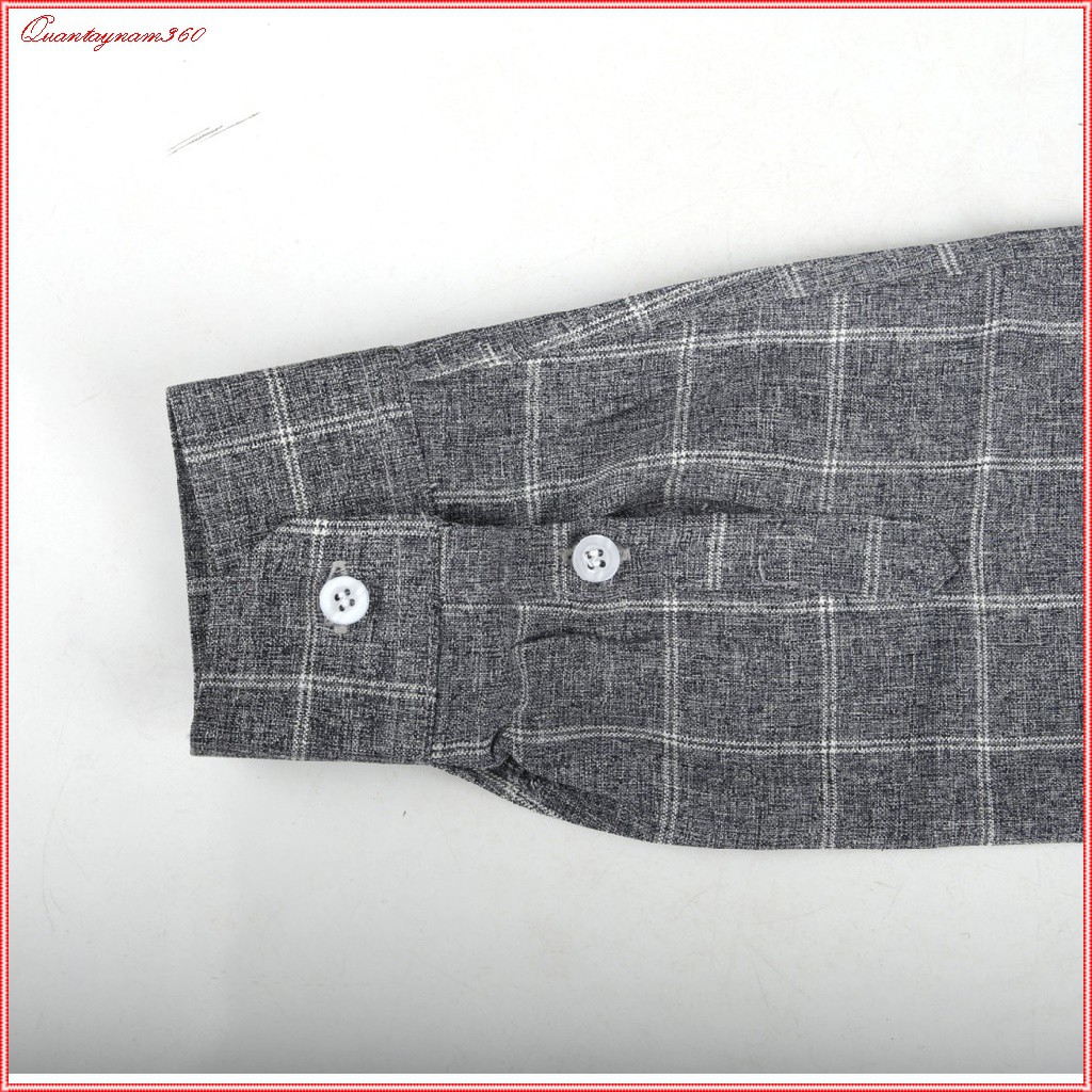 Sơ mi công sở  dài tay, Sơ mi nam chất đũi dày dặn họa tiết kẻ ca rô | BigBuy360 - bigbuy360.vn