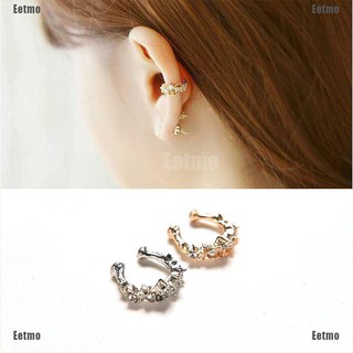 (Eetmo) Hot Fashion Rhinestone Crystal Clip On Ear Stud Earring Women Party Jewelry