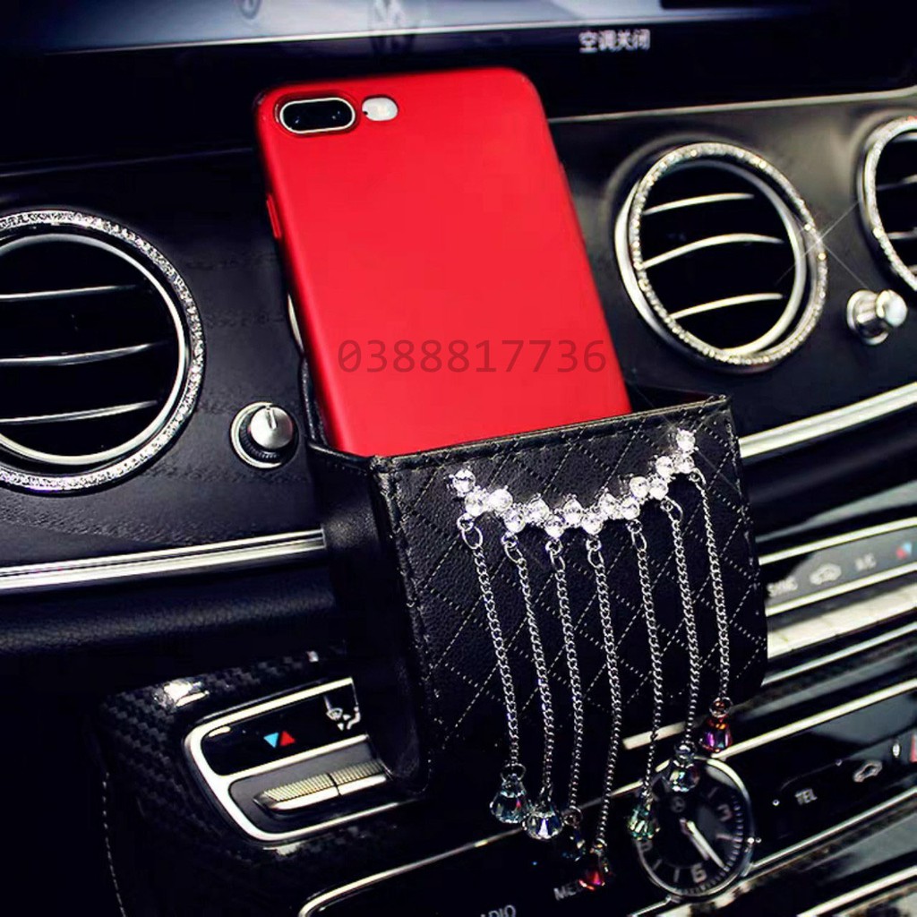 Hộp đựng điện thoại cài cửa gió ô tô gắn lông chồn | BigBuy360 - bigbuy360.vn