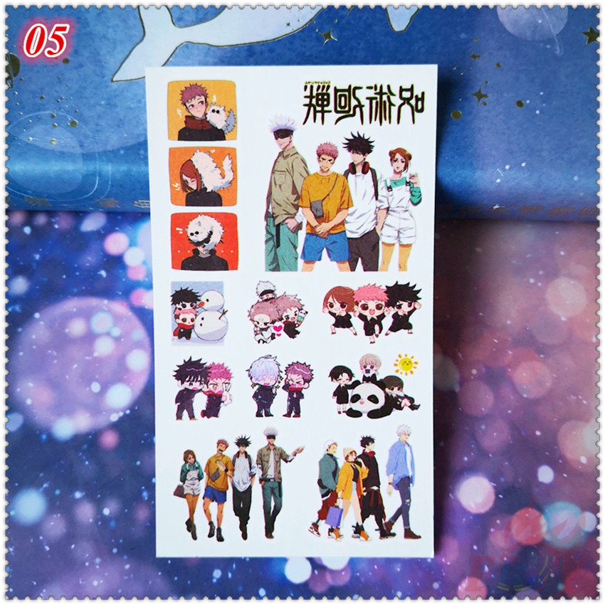 Tờ hình xăm dán tạm thời mini họa tiết Jujutsu Kaisen Anime chống thấm nước độc đáo
