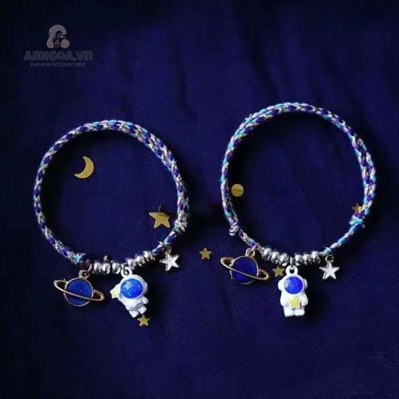 ✨✨Vòng Tay Cao Su Mặt Hình Phi Hành Gia Mặt Trăng Dành Cho Cặp Đôi