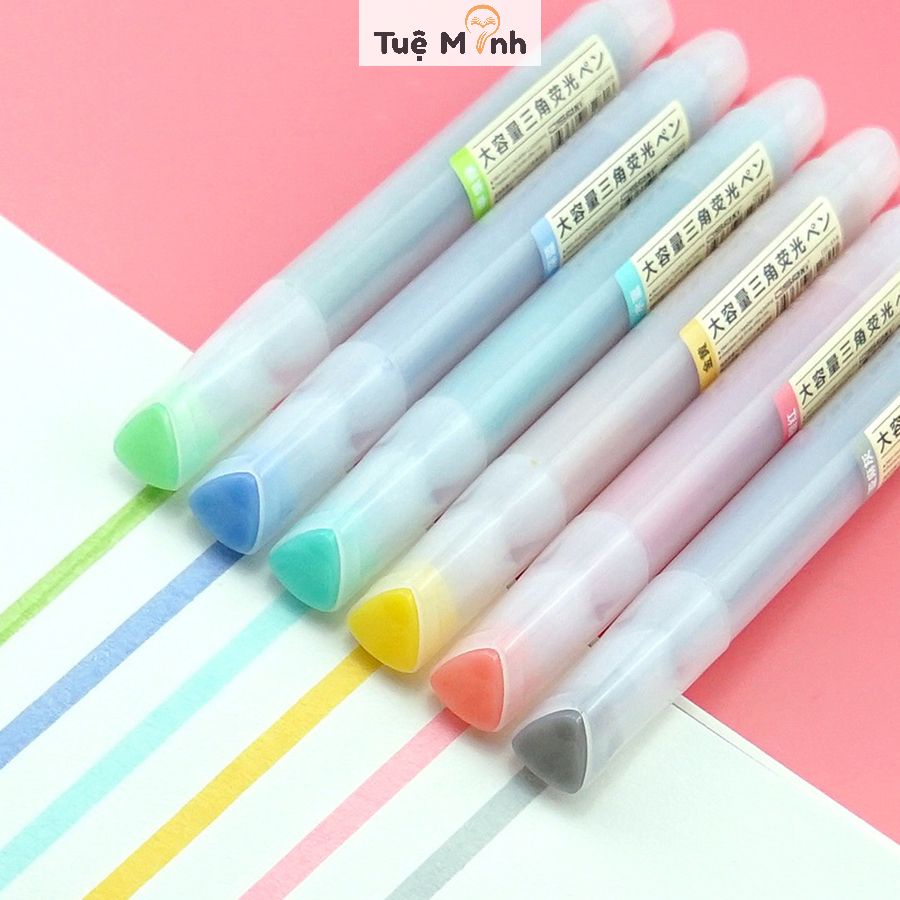 Bút highlight thân trong HI07 bút đánh dấu ghi chú pastel xinh xắn