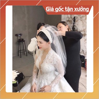 [FREE SHIP] Combo cài tóc cô dâu hạt trai và voan lưới đẹp
