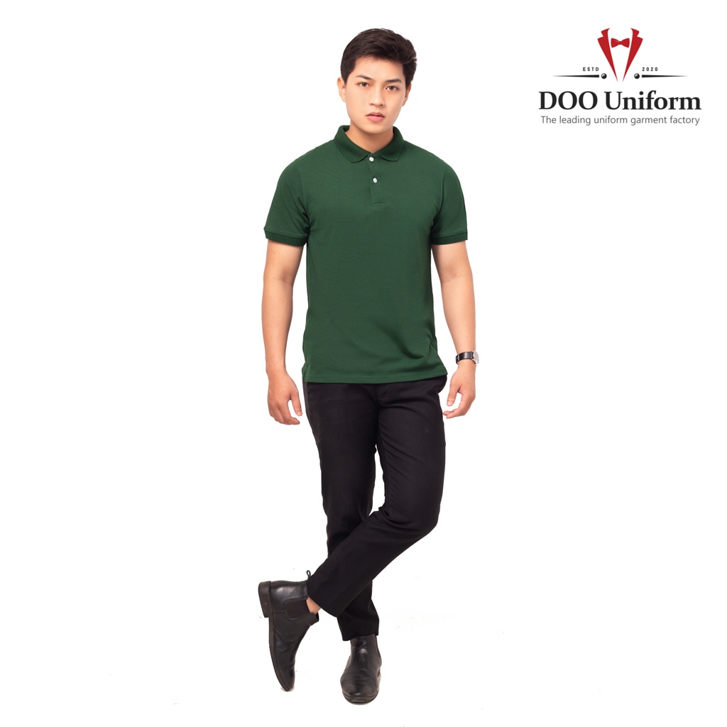Áo polo cotton trơn nam chất liệu cá sấu mềm mịn, thấm hút mồ hôi DOO UNIFORM loại chính hãng