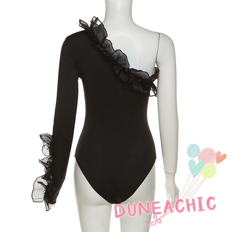 DUNEA Jumpsuit Tay Dài Thiết Kế Lệch Tà Quyến Rũ