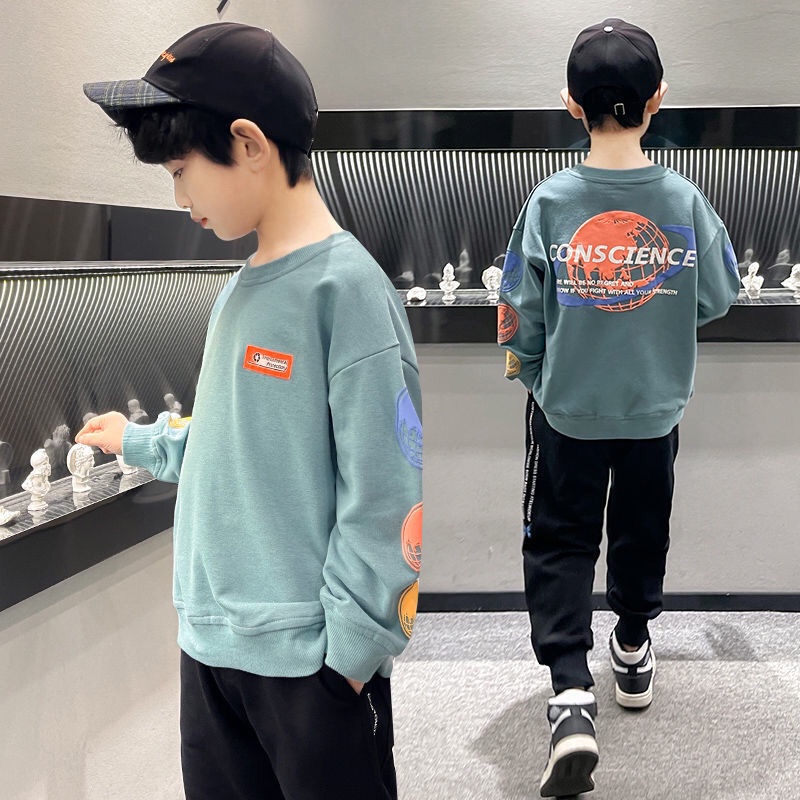 Áo Thun Cotton Nguyên Chất Tay Dài Phong Cách Hàn Quốc Thời Trang Mới Dành Cho Bé Trai 2022