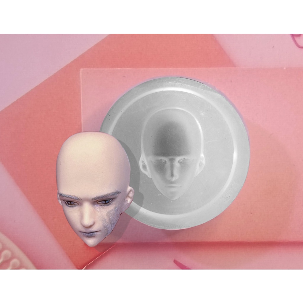 Khuôn mặt nam 2 size chibi bjd nendoroid tượng đất sét mô hình silicone trong dẻo không dính