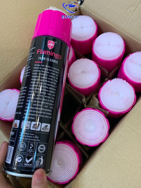 Chai xịt bọt vệ sinh đồ da Flamingo làm sạch ghế da 650ml , nội thất ô tô - Làm sạch ghế da, nỉ, taplo